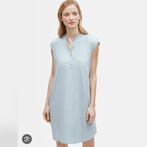 ❤️ NWOT! EILEEN FISHER FINE JERSEY MANDARIN COLLAR DRESS, XS